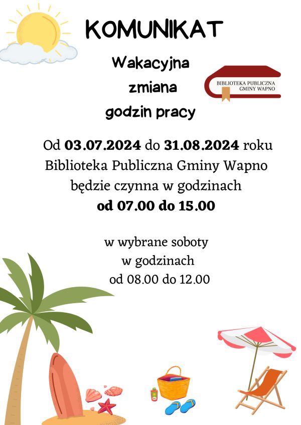 Zdjęcie Wakacyjna zmiana godzin pracy