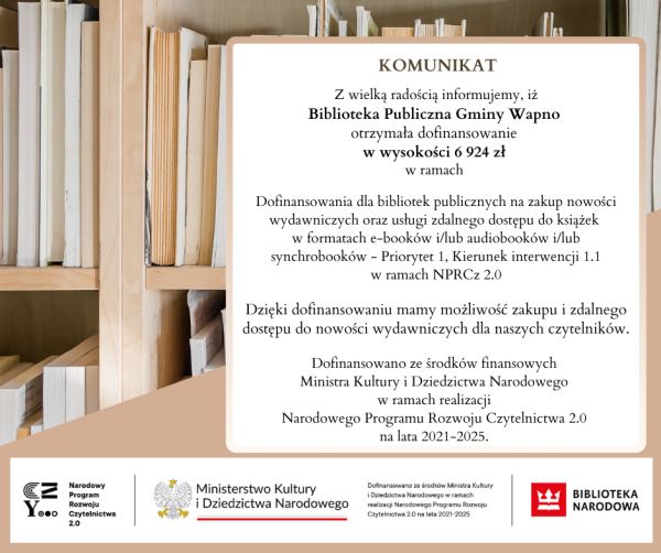 Zdjęcie Dofinansowanie na zakup nowości wydawniczych NPRCz 2.0 w 2025 r.