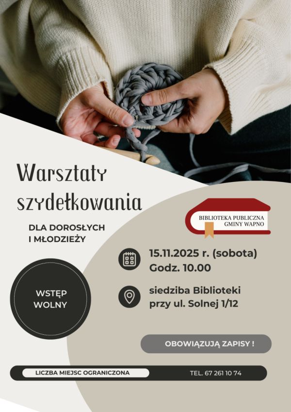 Zdjęcie Zapraszamy - warsztaty szydełkowania listopad 2025