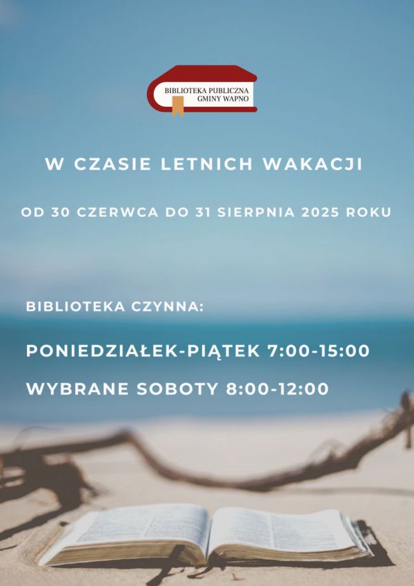 Zdjęcie Biblioteka na wakacje. Zmiana godzin otwarcia