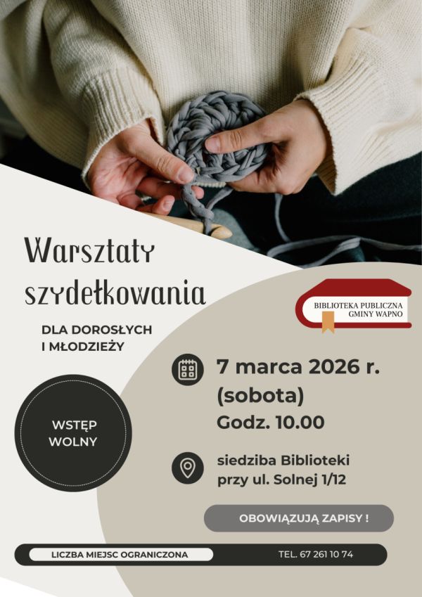 Zdjęcie Zapraszamy warsztaty szydełkowania - marzec 2026